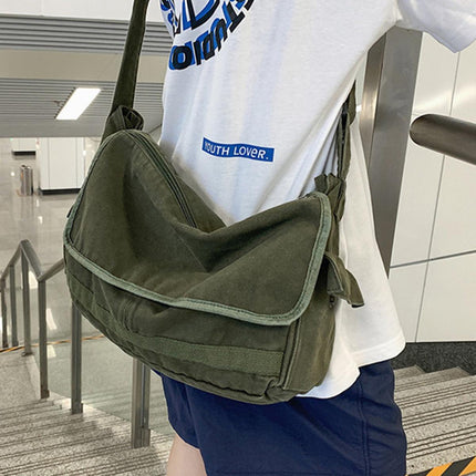 Green Messenger Shoulder Bag for Men Women Casual Work Travel and Daily Use