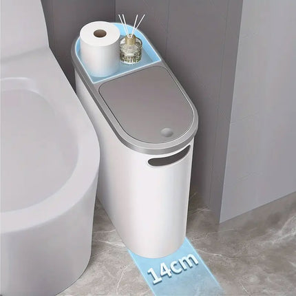 Simple Garbage Can with Lid Household Clamped Plastic Bucket Flip Lid Kitchen