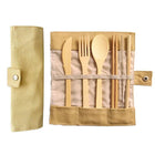 7Pcs Reusable Bamboo Cutlery Set Eco Friendly Camping Travel Fork Kit Portable A - Aimall
