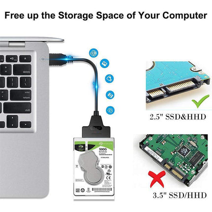 USB 3.0 to SATA External Converter Adapter Cable Lead for 2.5" HDD SSD SATA III - Aimall