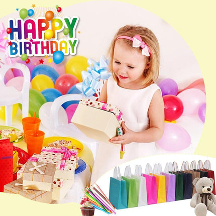 20Pcs Kraft Paper Bag Gift Carry Shopping Party Gift Bags With Handles Small Au