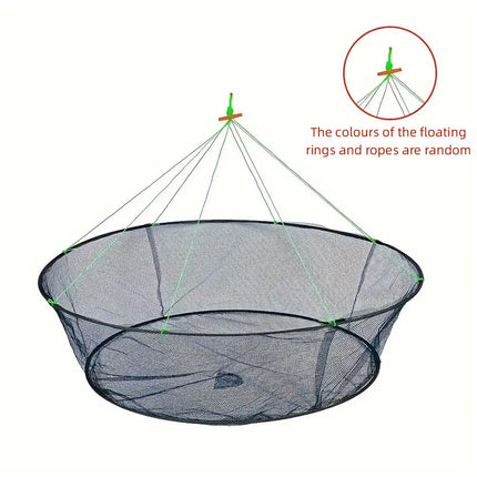 Open Folding Fishing Net Round Fishnet Portable Fish Pocket for Outdoor Angling