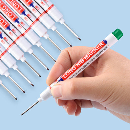 6Pcs Long Head Deep Hole Long Nosed Marker Multifunction Marker Deep Drill Hol