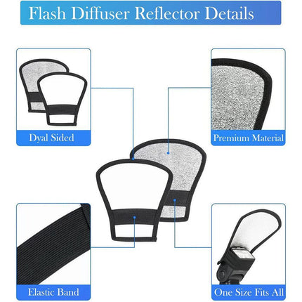 Camera Flash Diffuser Softbox Silver and White Reflector for Canon - Aimall