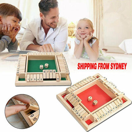 Shut the Box Game Wooden Board Number Drinking Dice Toy Family Traditional AU DM - Aimall