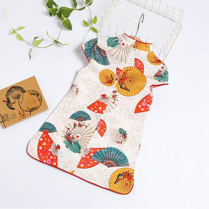 Ethnic Style Lady Tang Suit Dress Printed Cheongsam for Girls