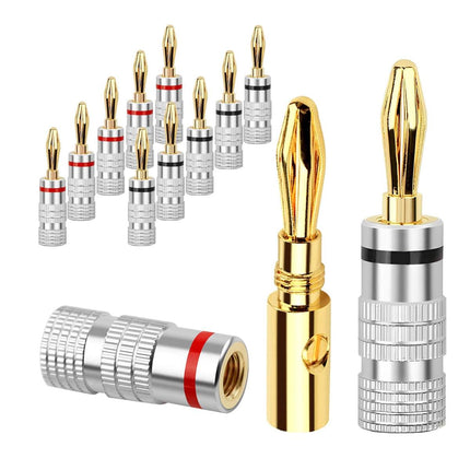 20X 24KGold Plated Speaker Cable Wire Connector Banana Plugs For Nakamichi Audio