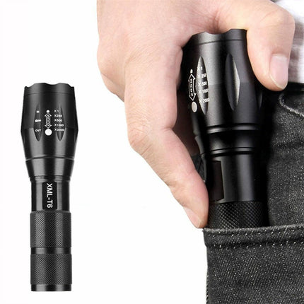 2X Powerful 900LM Tactical 5 Mode Zoom Flashlight LED Focus Torch