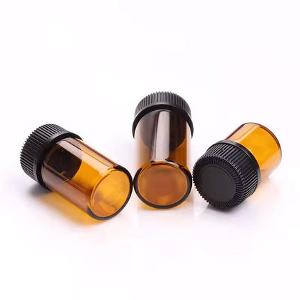 5pcs 2ml-5ml Amber Glass Orifice Reducer Bottles Sample Vial Dram Essential Oils