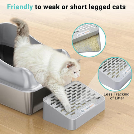 Stainless Steel Litter Box Durable Cat Litter Pan Open Design for Easy Cleaning