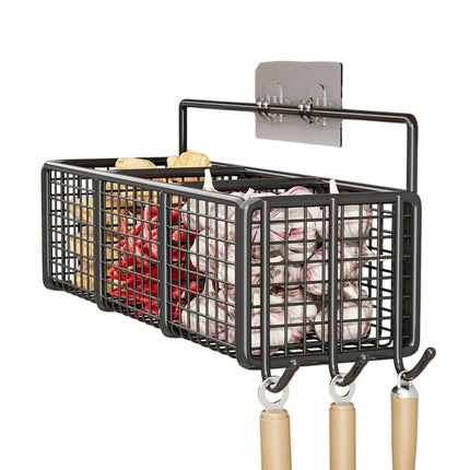 Wall Mount Storage Rack Kitchen Spice Racks Condiment Basket Bathroom Organizer