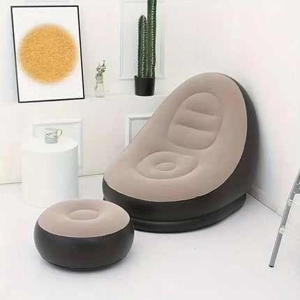 3pcs Inflatable Air Chair Seat Lazy Sofa Lounge Blow Up Ottoman Outdoor Couch