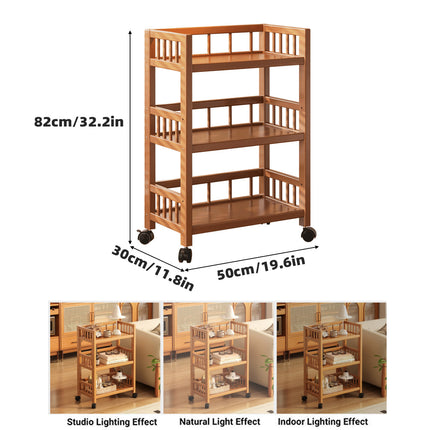 3 Tier Bamboo Storage Rack 50x30x82cm Sturdy for Kitchen Bathroom Organizer Use