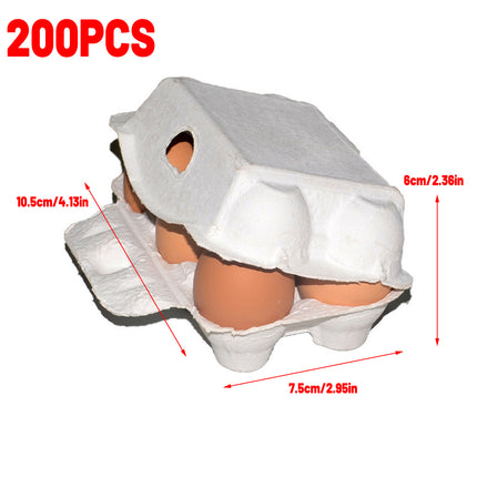 200PCS Paper Egg Tray 6 Slot Molded Pulp Leak-Proof for Egg Packaging Use