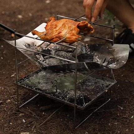 Outdoor Portable Camping Bench Grill Ultra Light Detachable Fire Burning Stove