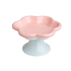 Flower Ceramic Cat Bowl Pet Food Bowl Snack Tray for Cats and Small Pets Feeding