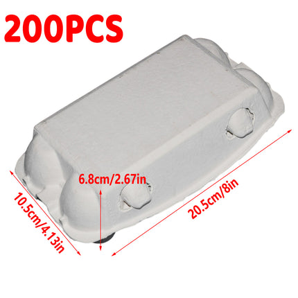 200PCS Paper Egg Tray 8 Slot Molded Pulp Leak-Proof for Egg Packaging Use