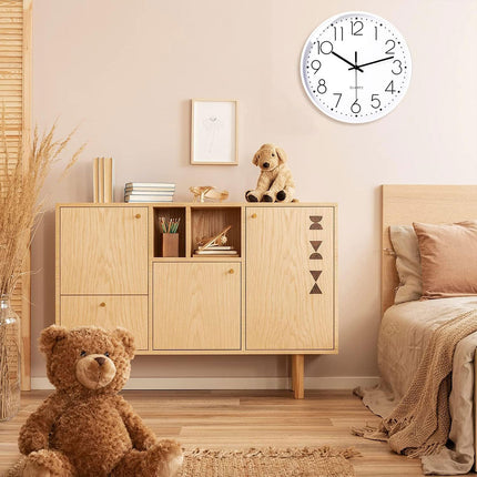 Wall Clock Silent 30cm Round Quartz Hanging Clock for Home Office Living Room