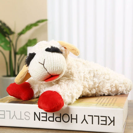Lamb Shape Dog Toy Soft Plush Chew Toy for Puppy Small Dogs Squeaky Play Pet