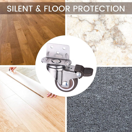 L Type Furniture Casters 4pcs 90-Degree Right Angle Small Wheel Furniture Wheels