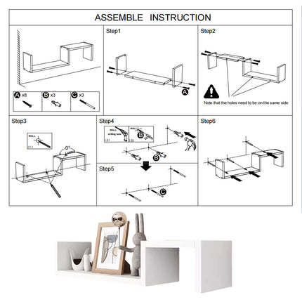 Living Room Bedroom Wall Mounted Storage Shelf Multi Layer Easy To Install