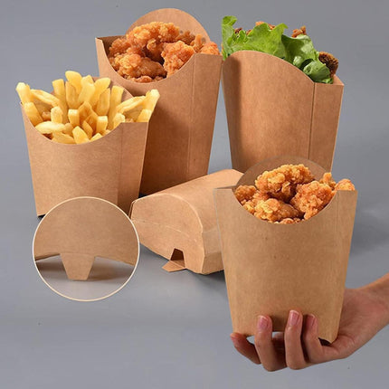 100pcs Kraft Paper Popcorn Box Folding Baking Box Party Snack Treat Container