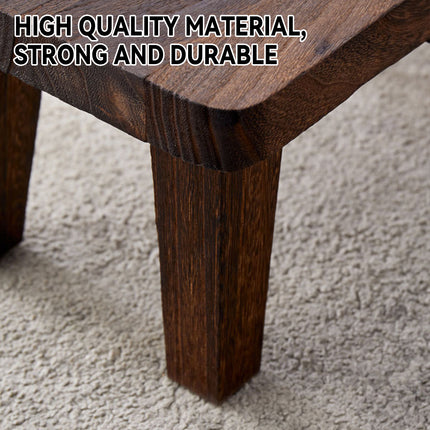 Solid Wood Small Stool Dark Brown Low Bench Footrest Entryway Shoe Stool