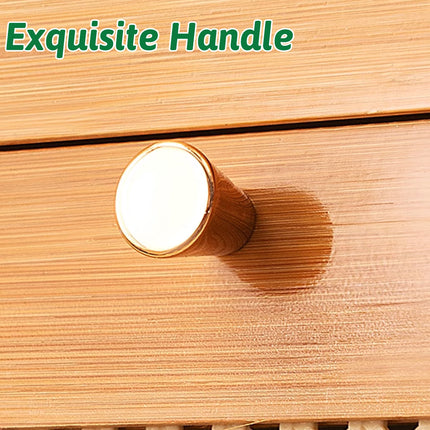 Slim Bamboo Shoe Cabinet Tipping Door with Hooks Entryway Shoe Rack