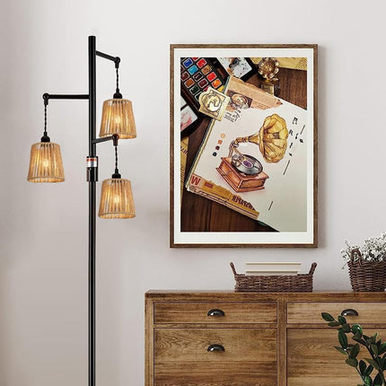 14cm Woven Paper Rope Lampshade Zen Style Khaki for Ceiling Pendant Light