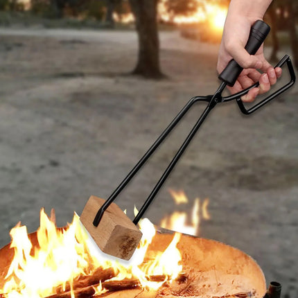 Fireplace Tongs Log Grabber Fire Pit Poker Campfire Wood Stove Barbecue Tool