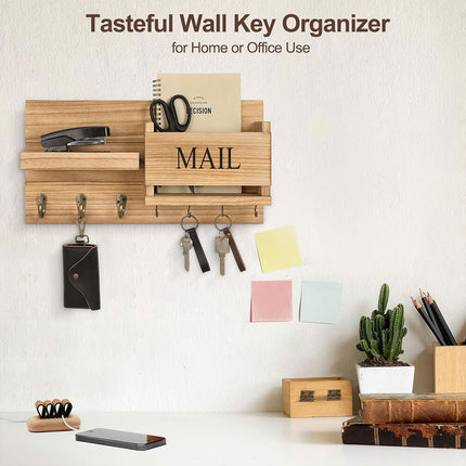 Wooden Wall Mounted Key Holder Storage Rack Door Hook Hanger Coat Rack Organizer
