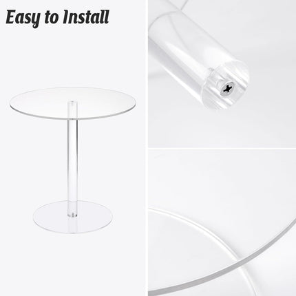 2set Acrylic Round Cake Stand Transparent Dessert Display Stand For Cakes