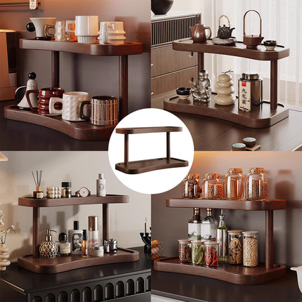 2 Tier Cup Holder Storage Rack Countertop for Kitchen Mugs Teacups Organizer