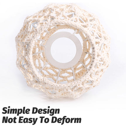 Paper Rope Pendant Light New Chinese Style Rattan-Like Lampshade Lamp 15x15cm