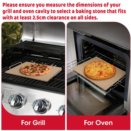 3PCS Square Pizza Stone Baking Tray for Oven Grill Pizza Bread Cooking 38x30cm