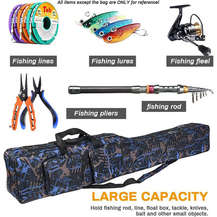 130cm Big Belly Fishing Tackle Bag Rod Storage Carry Case Outdoor Fishing Bag