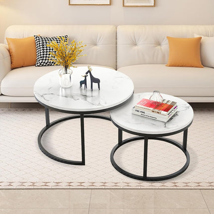 Round Tea Table Living Room Rock Plate for Home Coffee Table Modern Decor