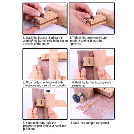 Wooden Leather Strip Cutter Belt Cord Cutting Tool For Craft Rope Making Work