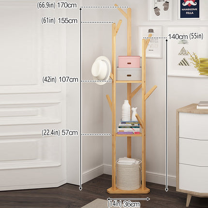 Multi-Functional Floor-Standing Coat Rack With Hooks Space Saving Durable