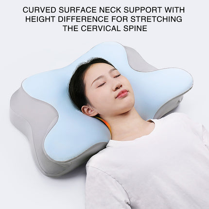 Memory Foam Neck Pillow Butterfly Contour Bolster 62 x 41cm Blue or Grey