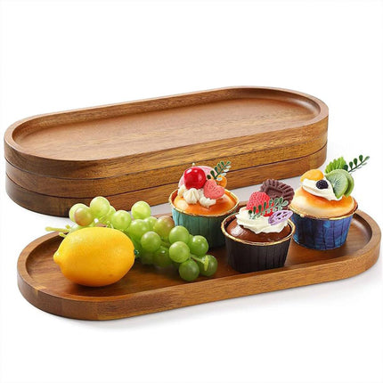 8pcs Wooden Cake Tray Home Serving Tray for Treats Snacks and Desserts Use
