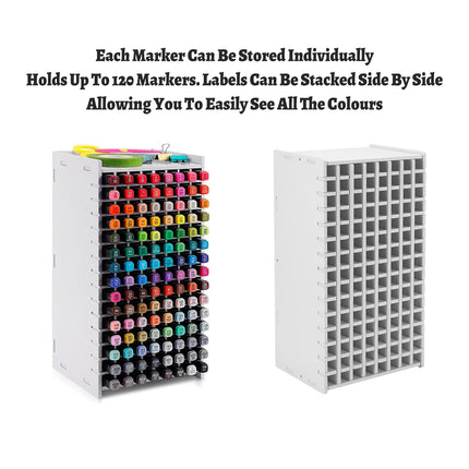 Multi Functional Large Capacity 120 Grid Marker Storage Box for Pens Organizing