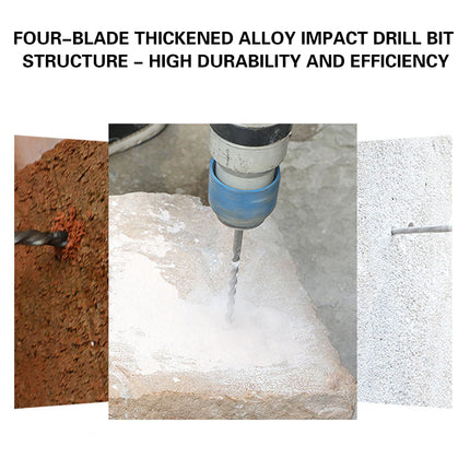 17PCS Round Shank Impact Hammer Drill Bits Durable Concrete Brick Stone Drilling