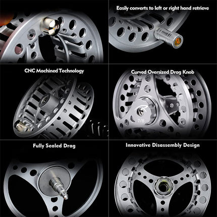 All Metal Fly Fishing Reel Ice Fishing Line Wheel Front Drag Spinning Reel