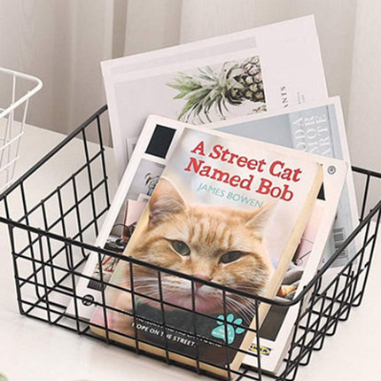 2pcs Wire Storage Basket Durable Metal Kitchen Cabinet Pantry Office Organiser