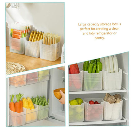 6pcs Fridge Organizer Storage Boxes Clear Plastic Refrigerator Sorting Bins