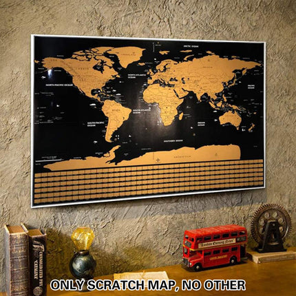Deluxe Scratch-off World Map Interactive large Poster Atlas Travel Decor Gift