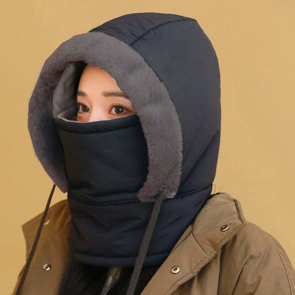 2PCS Winter Warm Hat Windproof Ski Cap With Earmuffs Thick Neck Cover Face Mask