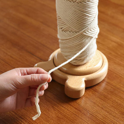 Solid Wood Rotatable Yarn Holder Durable for Knitting Crocheting Weaving Craft