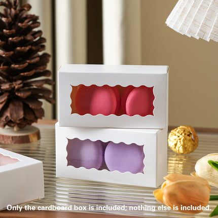 50PCS Kraft Paper Gift Box with Clear Window 10.5x3.5x5.5cm Khaki/White Sturdy